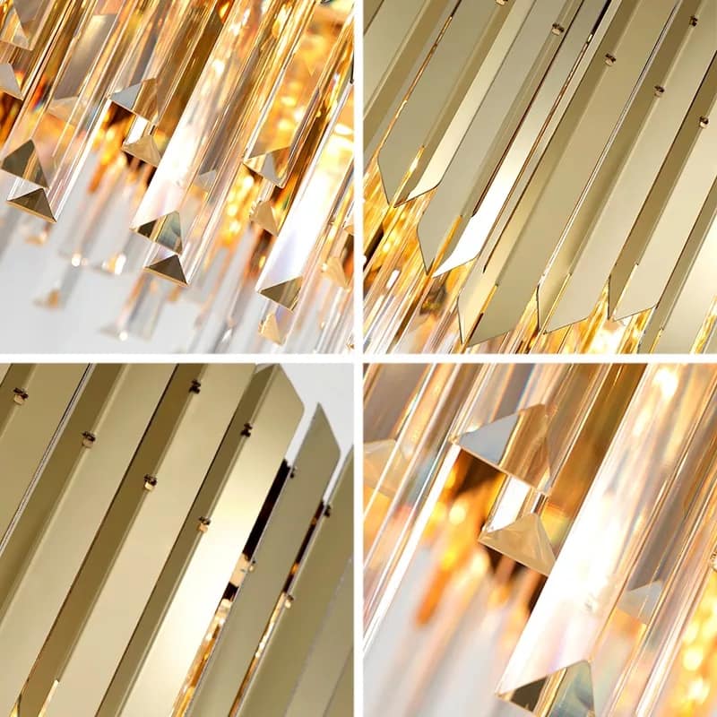 GOLD & CLEAR BAR LUXE CHANDELIER - AURA LIGHT