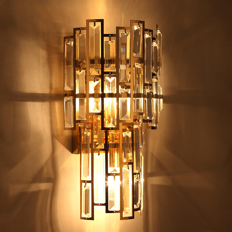 CRYSTAL GLASS SHADE WALL LIGHT - AURA LIGHT