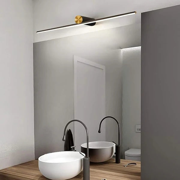 BLACK AND GOLD SLEEK MIRROR LIGHT - AURA LIGHT