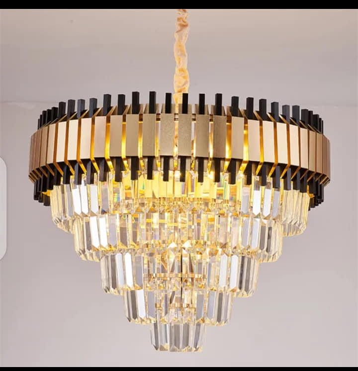 MODERN LUXURY BLACK & GOLD CHANDELIER