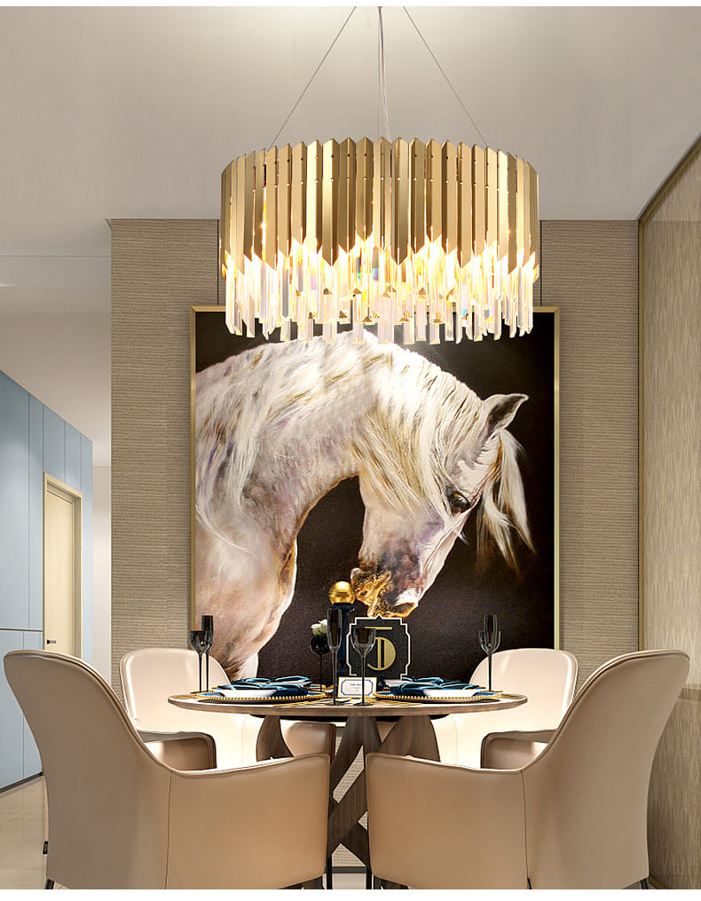 GOLD & CLEAR BAR LUXE CHANDELIER