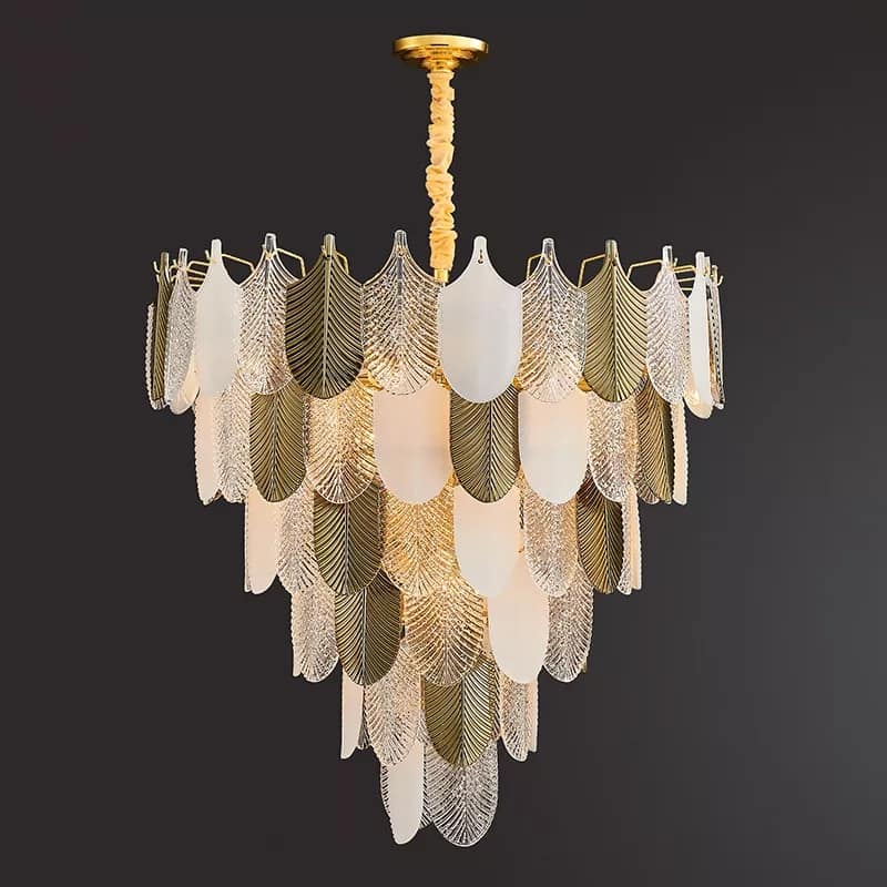 MULTI SHADE FEATHER CHANDELIER