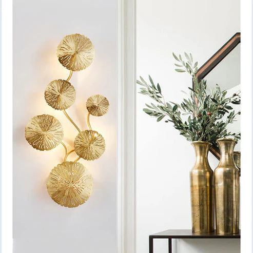 NORDIC GOLD LOTUS LEAF WALL LIGHT