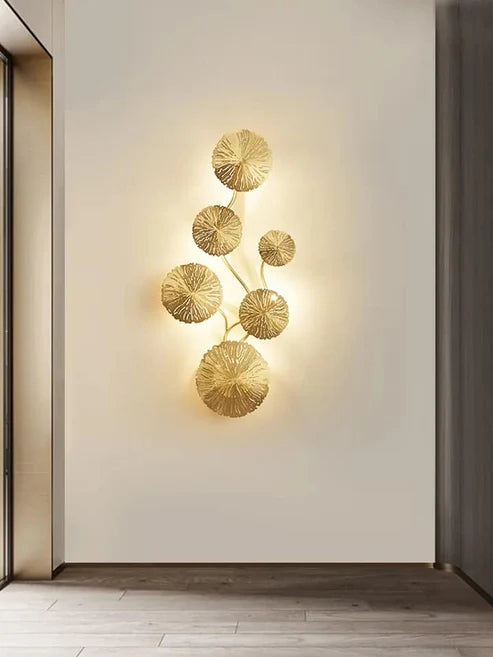 NORDIC GOLD LOTUS LEAF WALL LIGHT