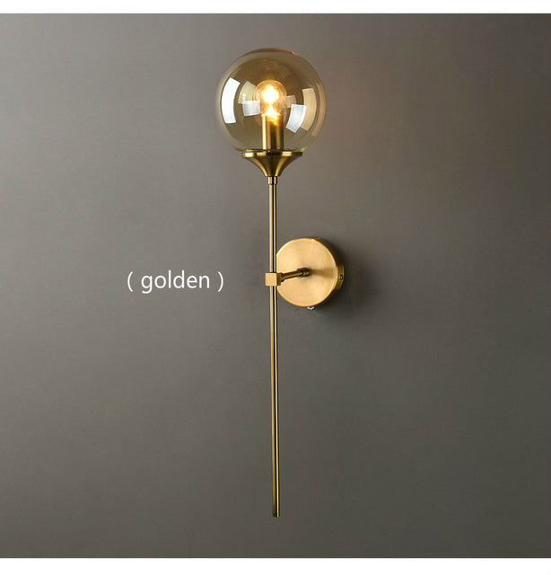 GLASS GLOBE WALL SCONCE