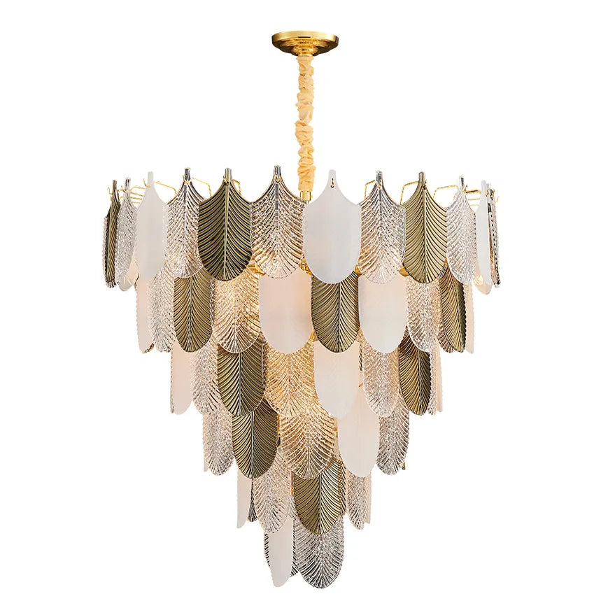 MULTI SHADE FEATHER CHANDELIER