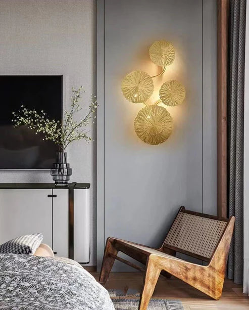 NORDIC GOLD LOTUS LEAF WALL LIGHT