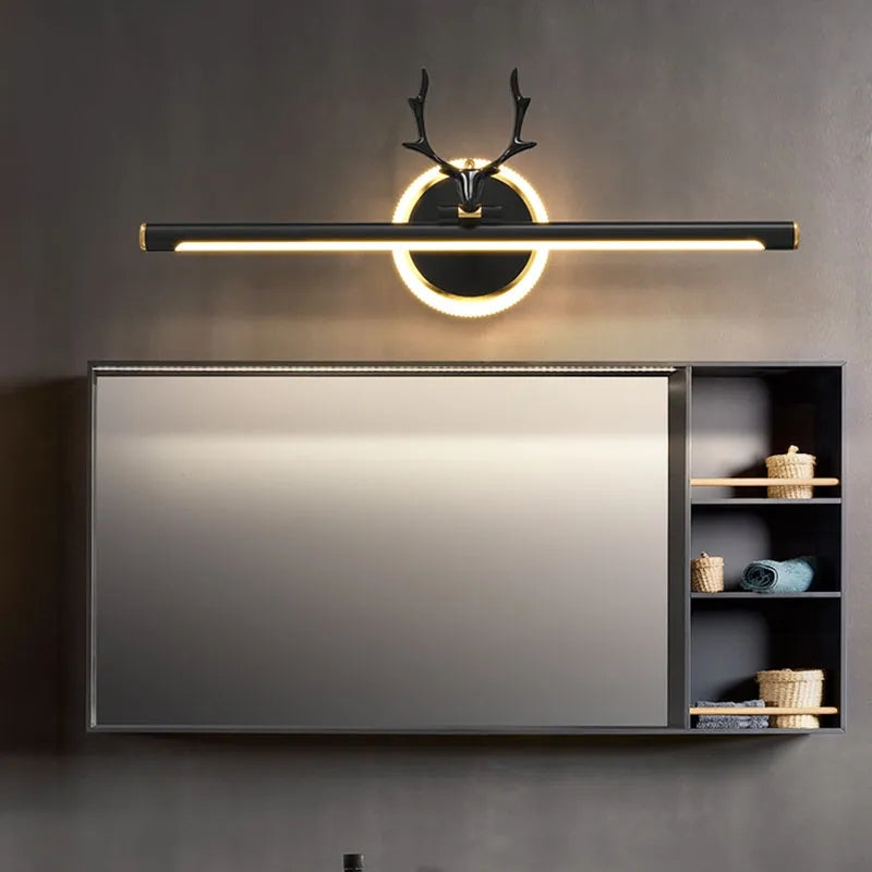 MODERN MIRROR LIGHT BLACK & GOLD SHADE