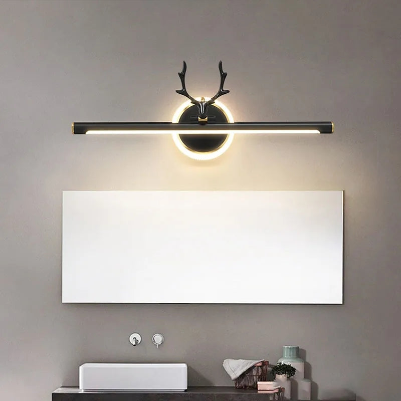 MODERN MIRROR LIGHT BLACK & GOLD SHADE