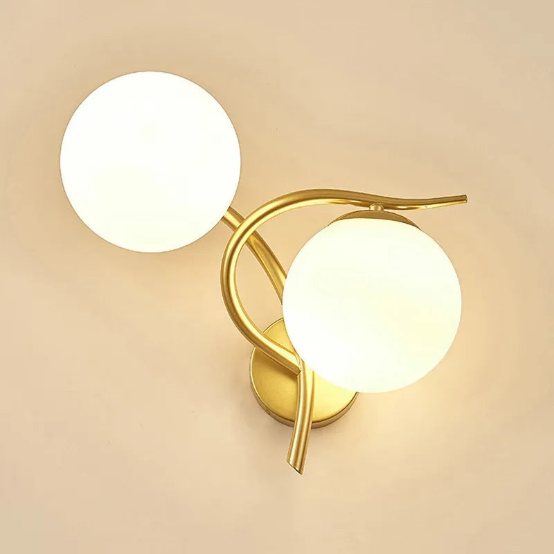 TWISTED WHITE GLOBE WALL LAMP