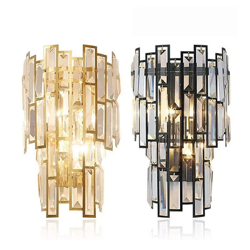 CRYSTAL GLASS SHADE WALL LIGHT