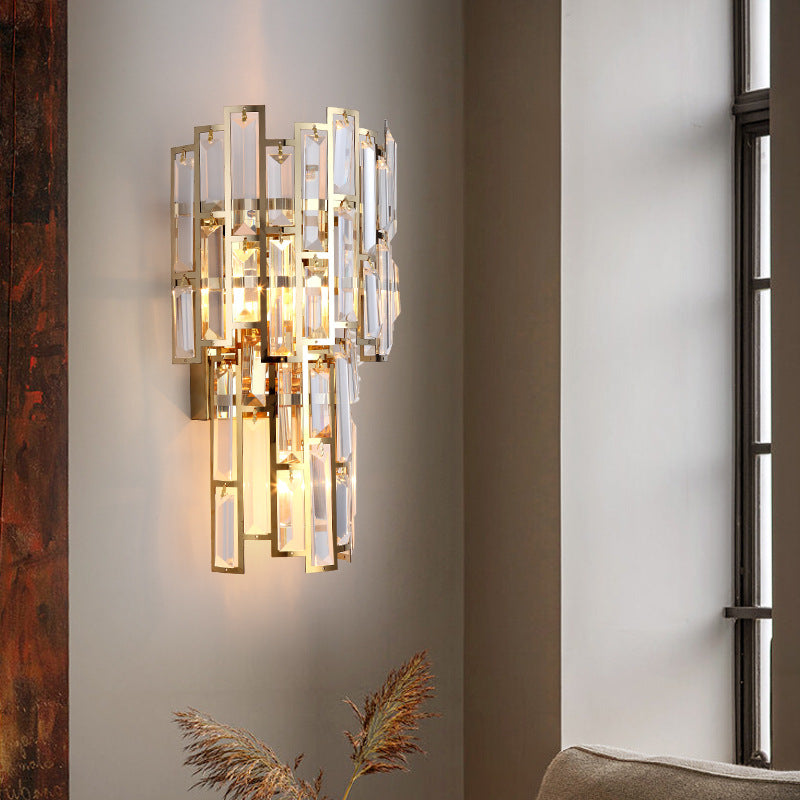 CRYSTAL GLASS SHADE WALL LIGHT