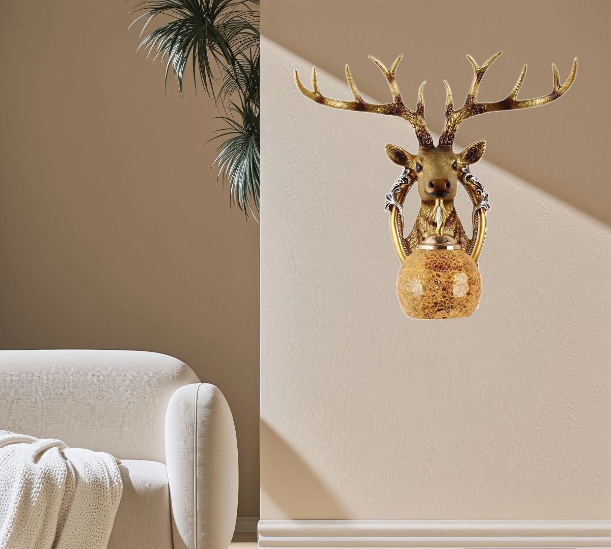 DEER HEAD WALL LIGHT