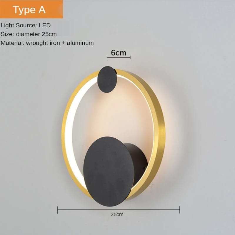 ROUND GOLD WALL FIXTURE