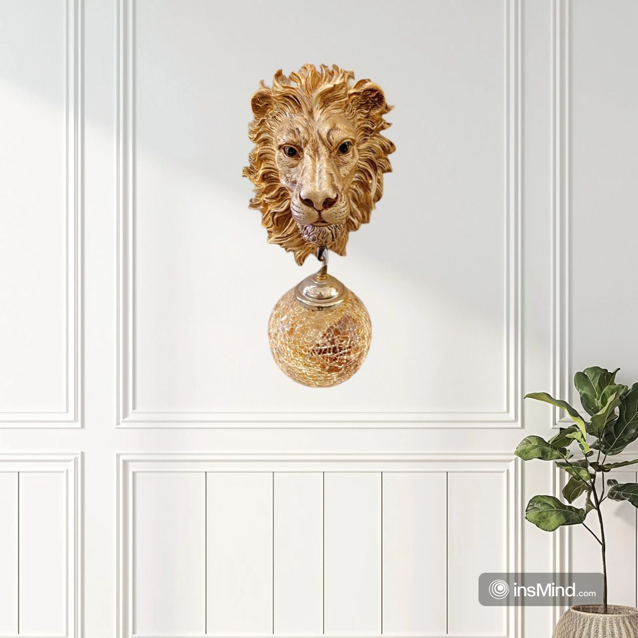 LION HEAD WALL LAMP