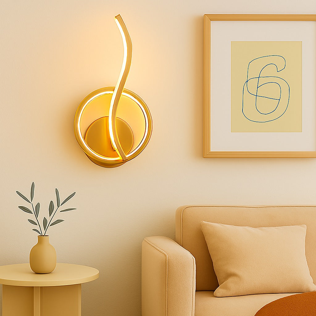 Golden ring wall light