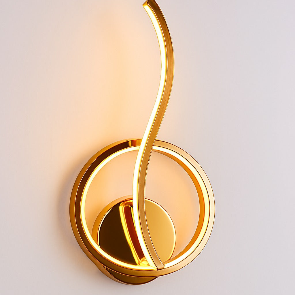 Golden ring wall light