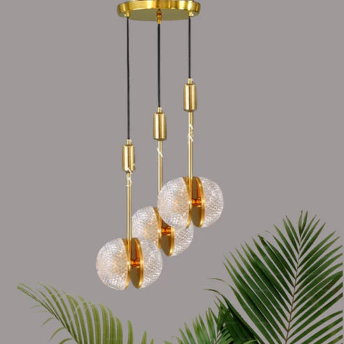 CRYSTAL SEMI GLOBE HANGING LIGHT