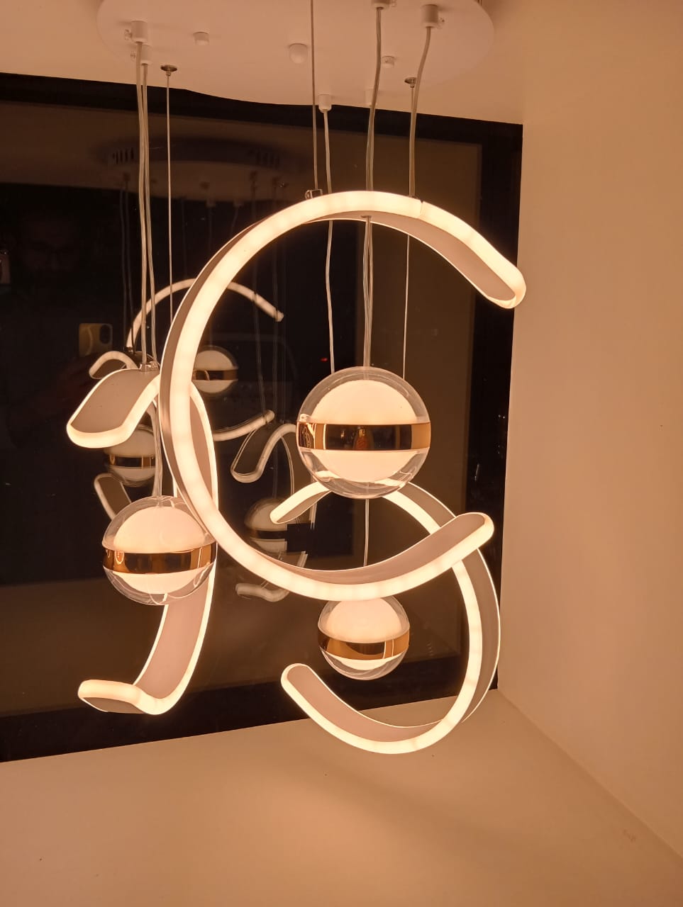 C shape pendant light